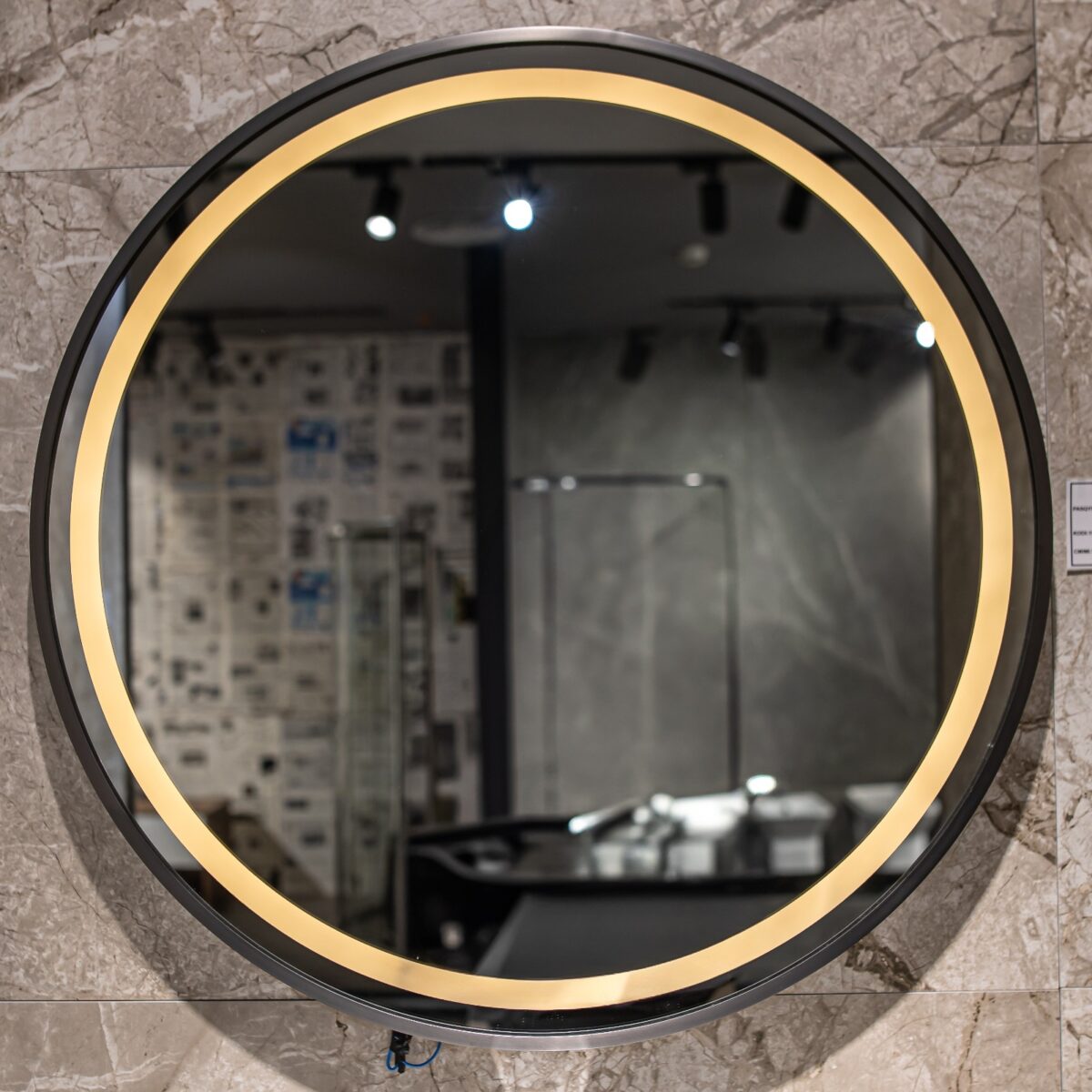 Pasqyrë Rrethore e Zezë 80x80 - Figura 1