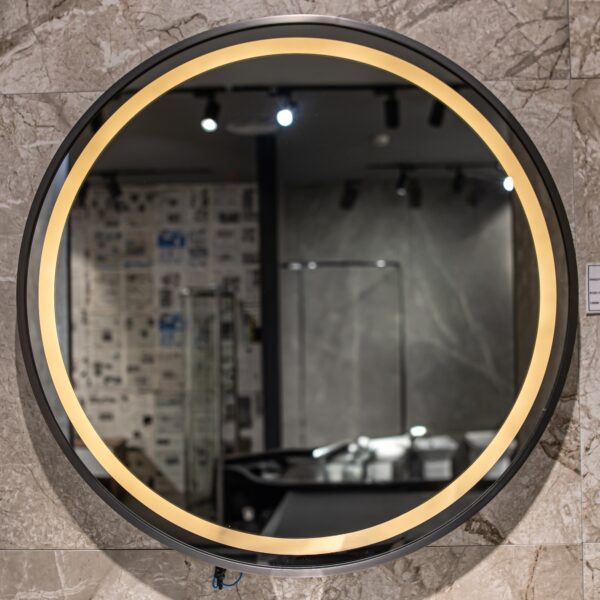 Pasqyrë Rrethore e Zezë 80x80